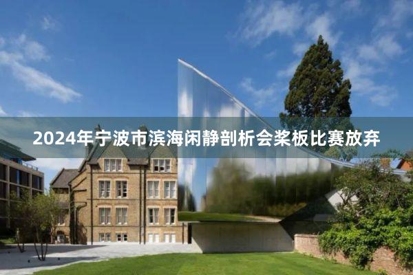 2024年宁波市滨海闲静剖析会桨板比赛放弃