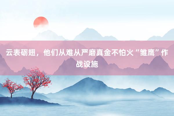 云表砺翅，他们从难从严磨真金不怕火“雏鹰”作战设施